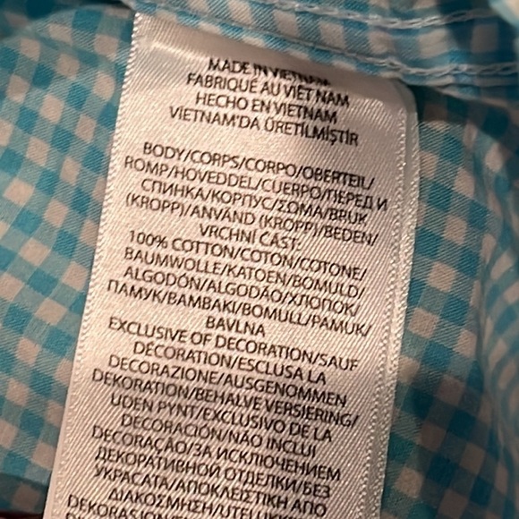 RALPH Lauren Blue and White Check Button Down Shirt Size 5 - Picture 3 of 4